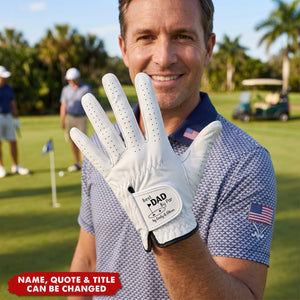 Father's Day Gift, Best Dad By Par - Personalized Golf Glove