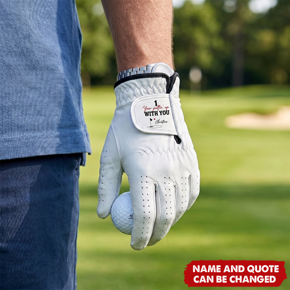 Custom Love Message Golf Gift, Anniversary Golf Gift For Him, Husband, Wife - Personalized Golf Glove