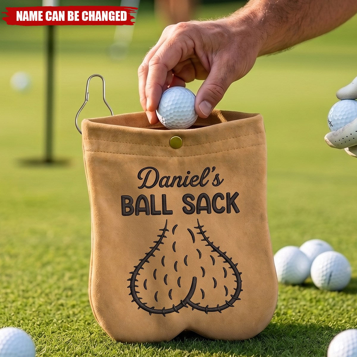 Custom Funny Golf Ball Bag Sack - Personalized Birthday Gifts For Golf Lovers, Sports Fans, Sports Lovers