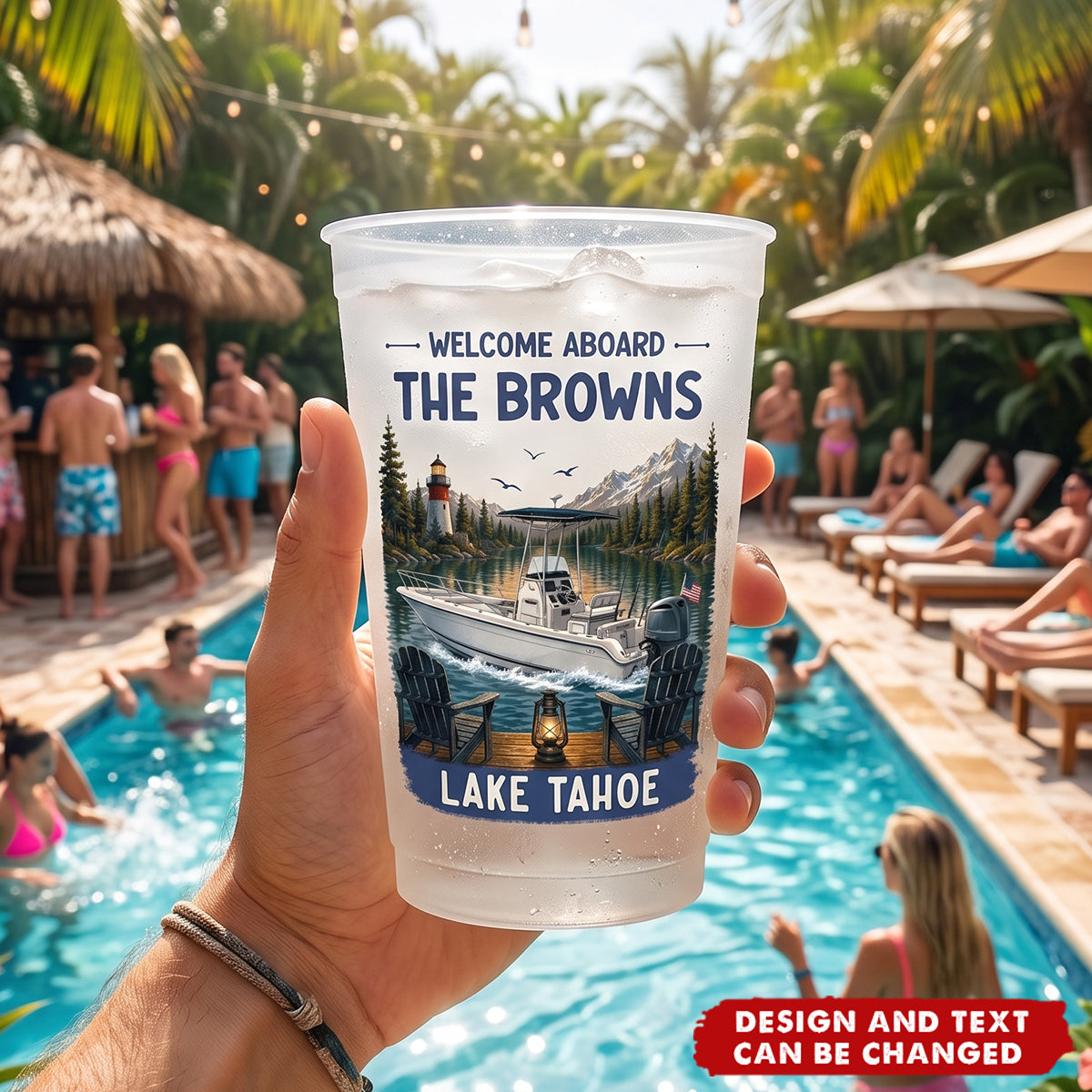 Custom Boating Party Cups - Personalized Summer Vacation And Travel Gifts For Mom, Dad, Brother, Sister - Good Times Great Crew