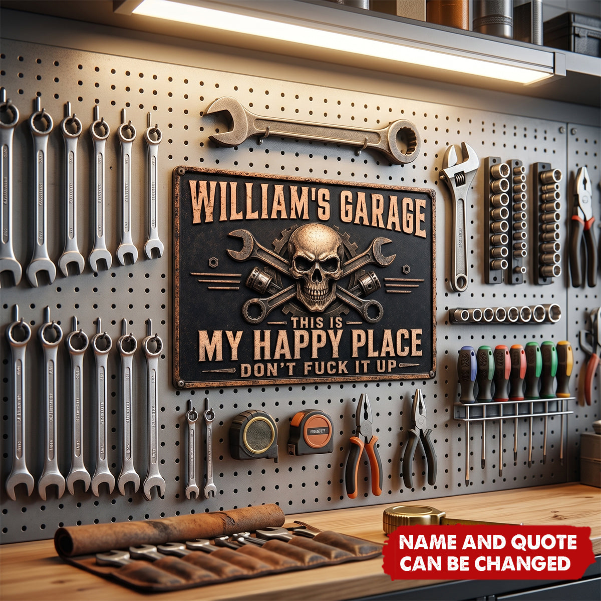 Custom Home Decor Metal Sign - Personalized Birthday Gifts For Husband, Son, Grandson, Brother, Grandpa, Dad, Yourself, Mechanic - Just Fix It Yourself