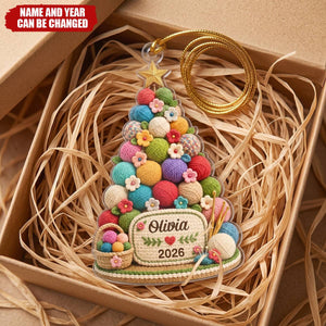 Custom Crochet Acrylic Ornament - Personalized Christmas Birthday Gifts For Women, Men