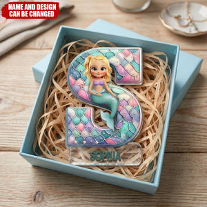 Truck Car Dinosaur Mermaid Alphabet - Personalized Acrylic Magnet