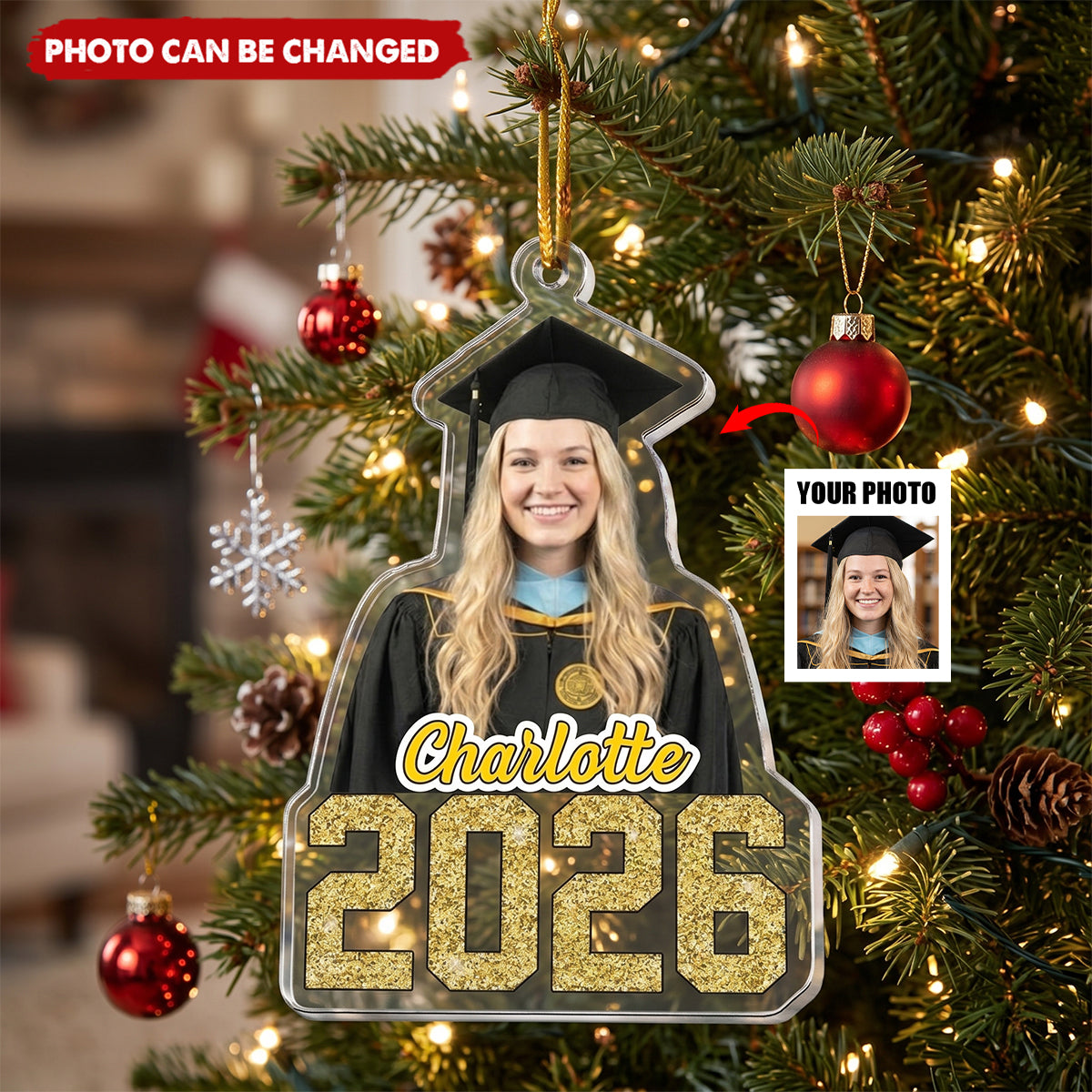 Graduation Custom Face And Name Keepsake Milestone - Personalized Ornament