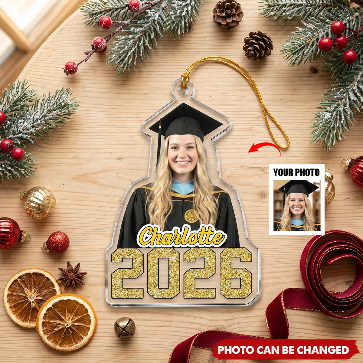 Graduation Custom Face And Name Keepsake Milestone - Personalized Ornament