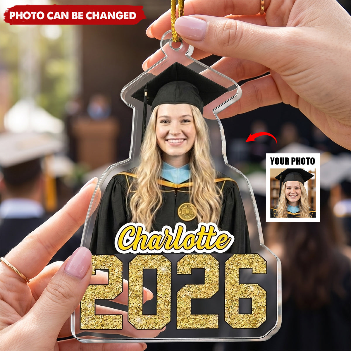 Graduation Custom Face And Name Keepsake Milestone - Personalized Ornament