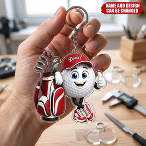 Golf Ball Golfer - Personalized Acrylic Keychain