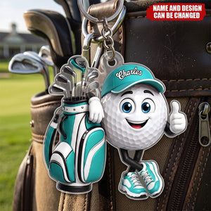 Golf Ball Golfer - Personalized Acrylic Keychain
