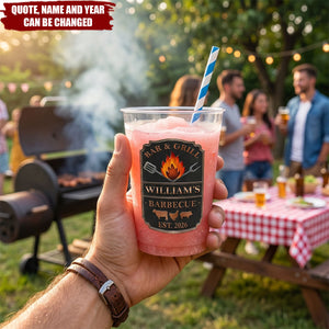 Smoke House And Grill Barbecue - Personalized Frosted Cups