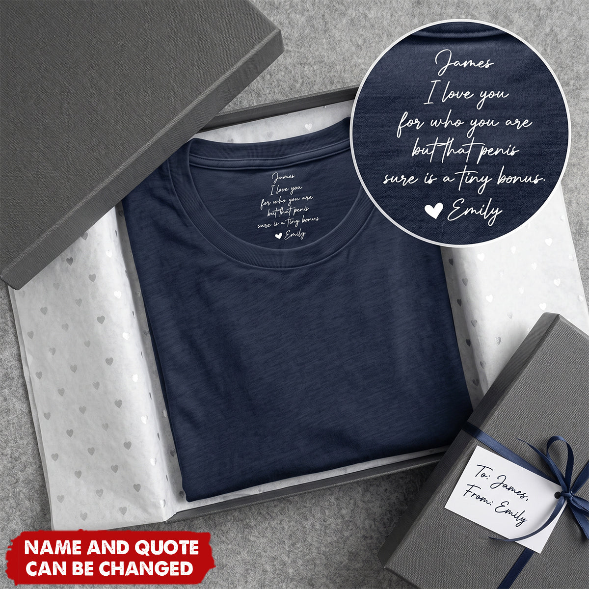 I Love You For Who You Are But That Sure Is A Huge Bonus - Hidden Spicy Message For Him - Personalized Shirt