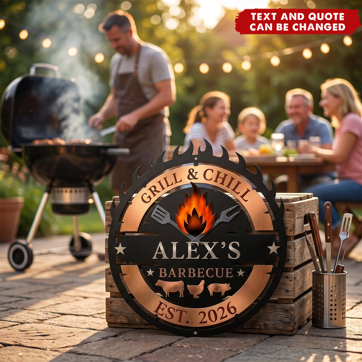 Smoke House & Grill - Personalized Metal Sign