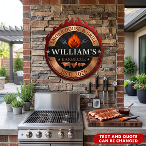 Smoke House & Grill - Personalized Metal Sign