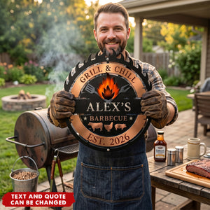 Smoke House & Grill - Personalized Metal Sign