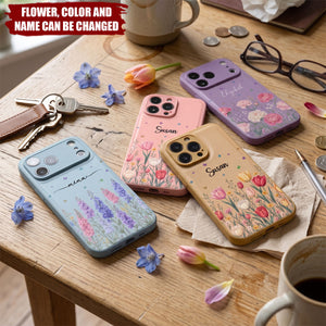 Custom Name & Birth Flower For Her, Coworkers, Daughter, Friends - Personalized Phone Case