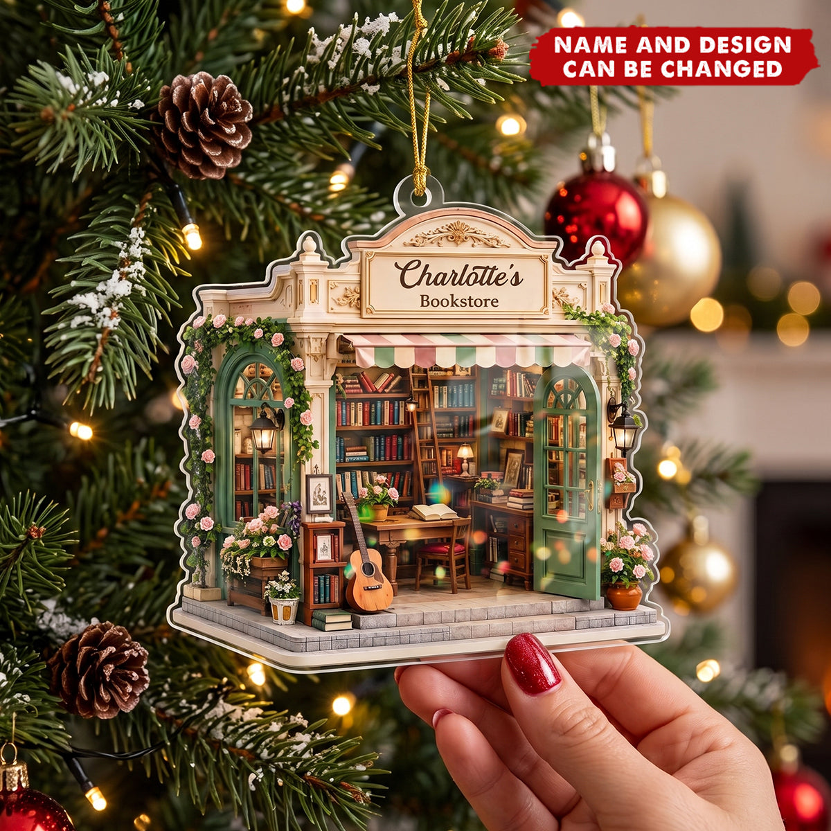 Custom Acrylic Ornament - Personalized Christmas Bookish Gifts For Book Lovers, Bookworms, Readers - One More Chapte