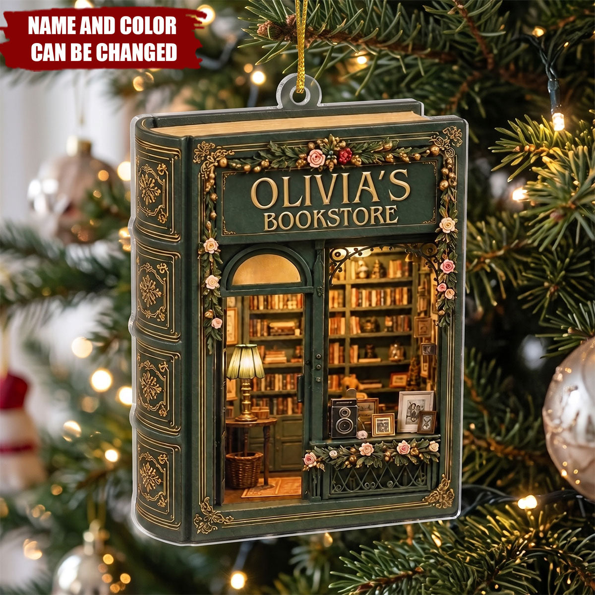 Custom Acrylic Ornament - Personalized Christmas Bookish Gifts For Book Lovers, Bookworms, Readers - Open For Dreamers