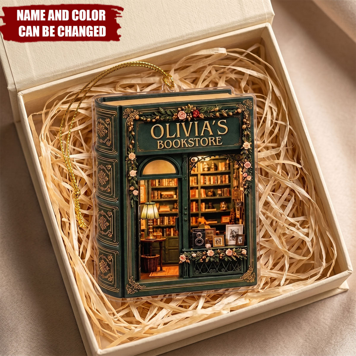 Custom Acrylic Ornament - Personalized Christmas Bookish Gifts For Book Lovers, Bookworms, Readers - Open For Dreamers