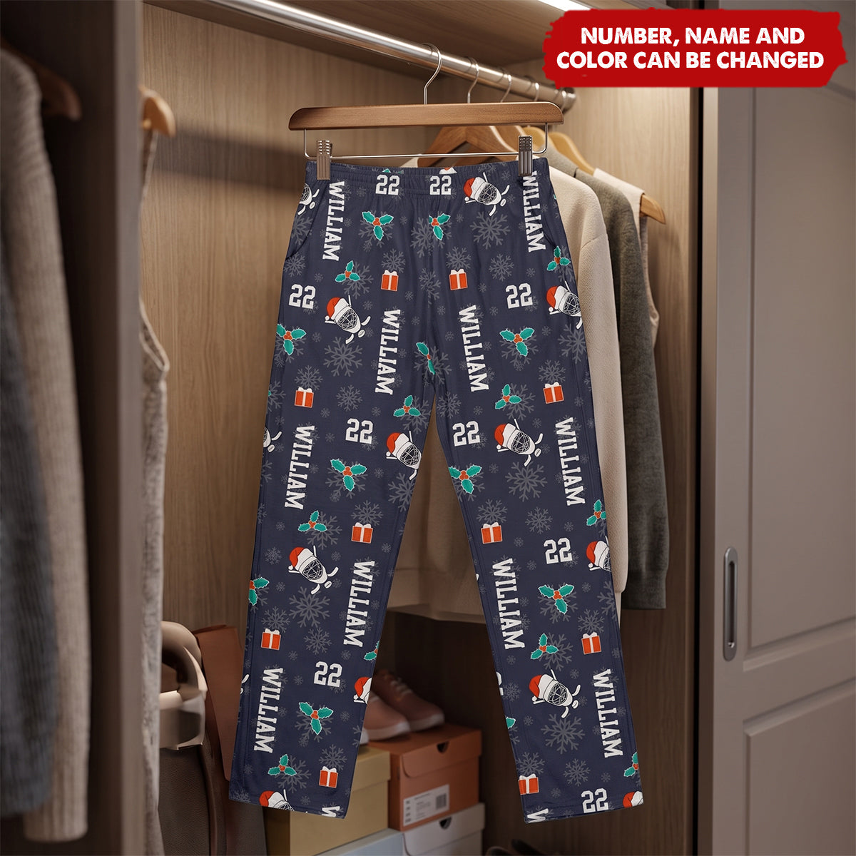 Christmas Gift Custom Name & Number For Hockey Lovers - Personalized Lounge Pants