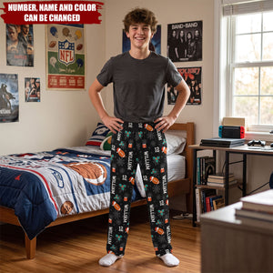 Christmas Gift Custom Name & Number For American Football Lovers - Personalized Lounge Pants