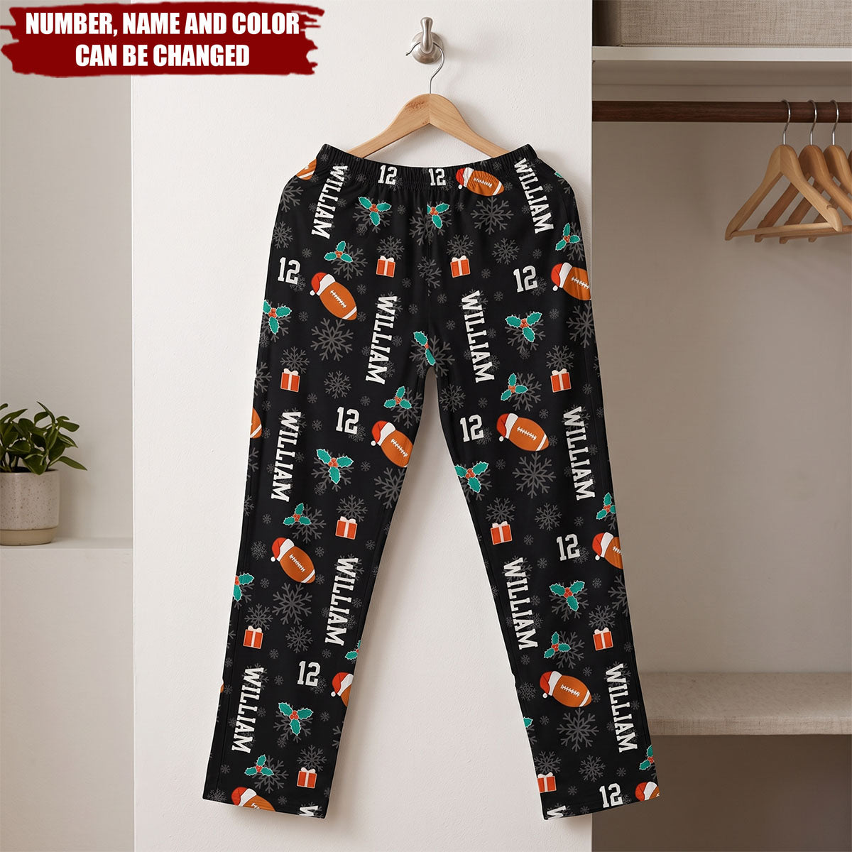 Christmas Gift Custom Name & Number For American Football Lovers - Personalized Lounge Pants