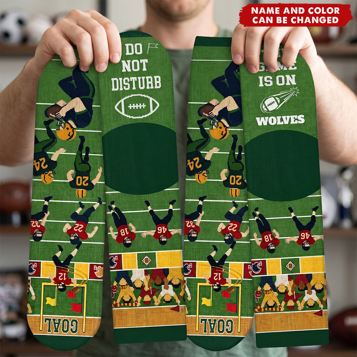 Custom Football Crew Socks - Personalized Christmas Birthday Football Gifts For Football Lovers, Sports Fans
