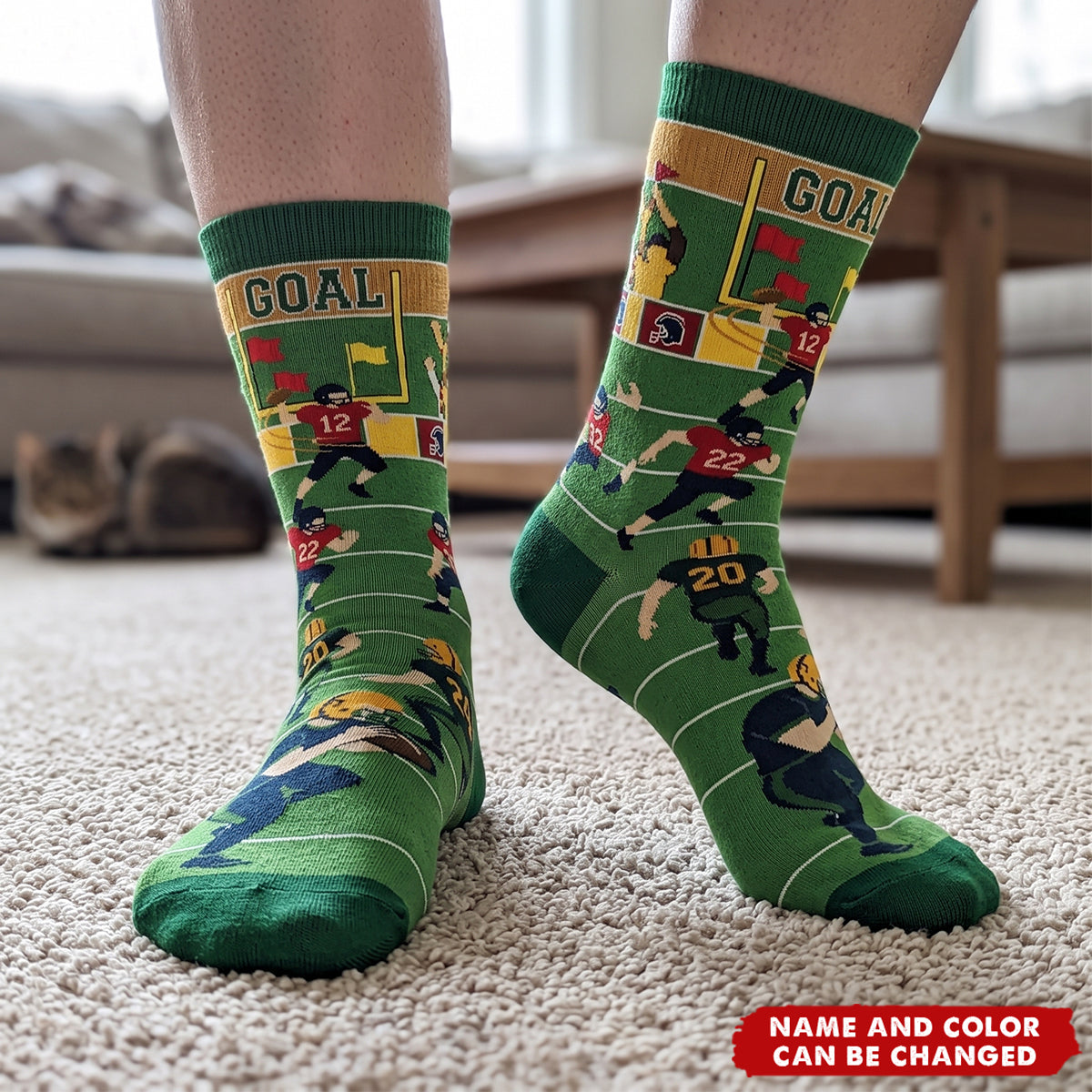 Custom Football Crew Socks - Personalized Christmas Birthday Football Gifts For Football Lovers, Sports Fans