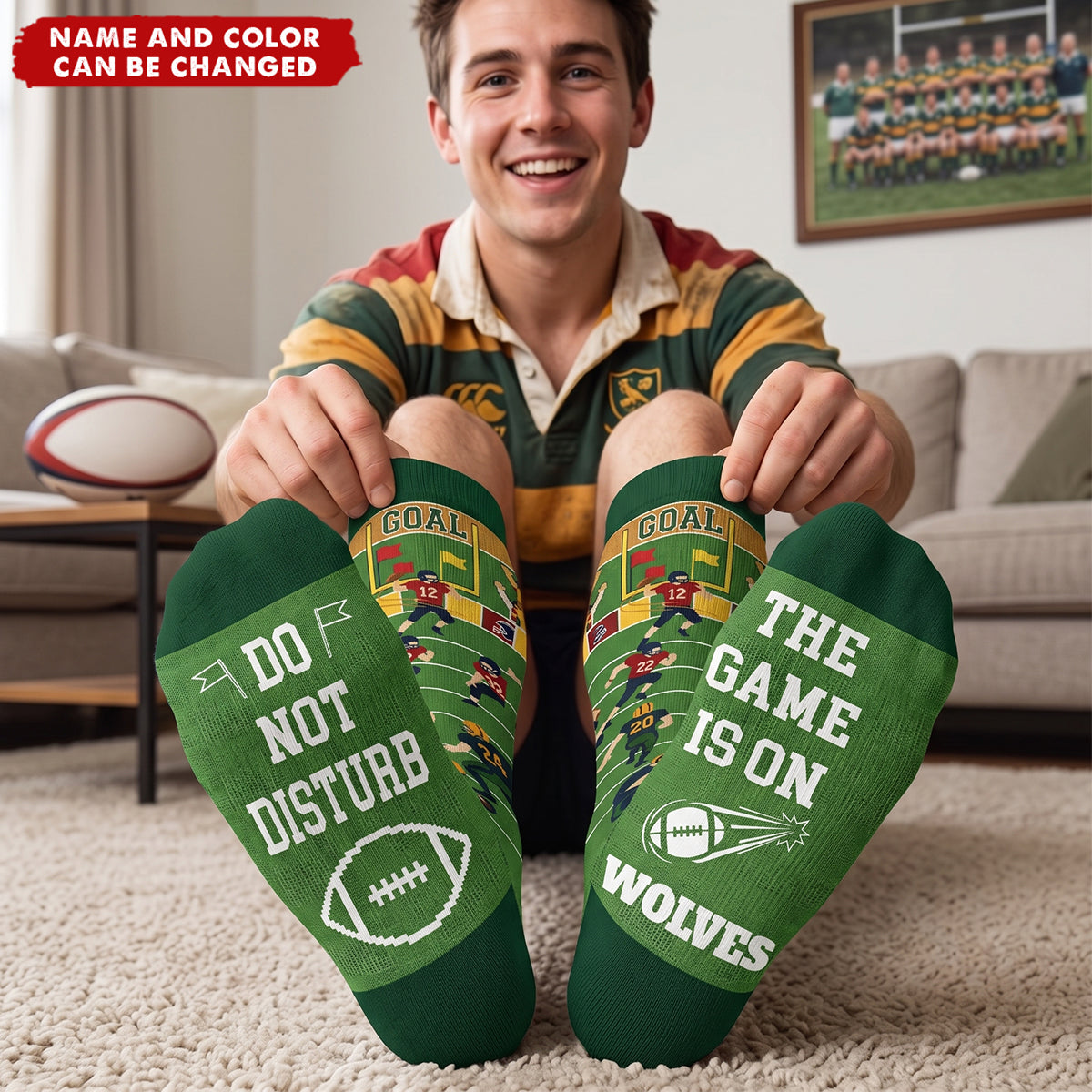 Custom Football Crew Socks - Personalized Christmas Birthday Football Gifts For Football Lovers, Sports Fans