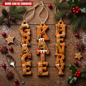 Custom Letter Wooden Ornament - Personalized Christmas Birthday Gifts For Mom, Dad, Brother, Sister