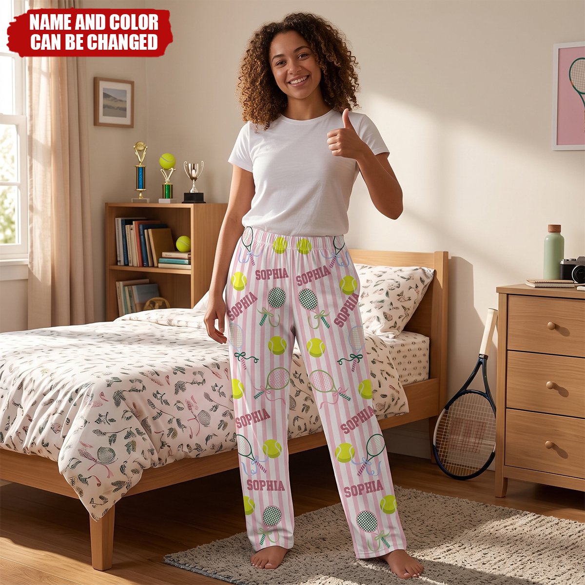 Custom Name Gift For Tennis Lovers, Tennis Player - Personalized Lounge Pants