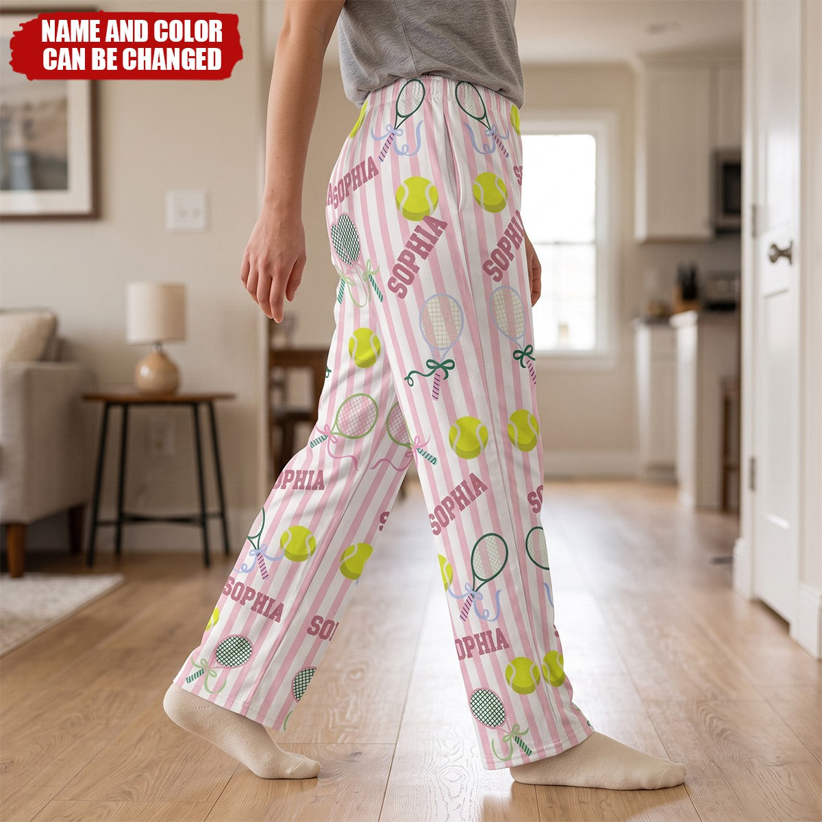 Custom Name Gift For Tennis Lovers, Tennis Player - Personalized Lounge Pants