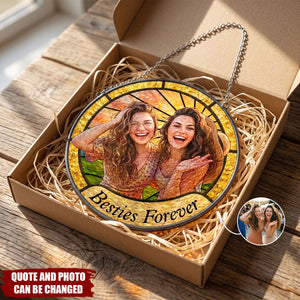 Friendship Gifts Photo Stained Glass - Personalized Window Hanging Suncatcher