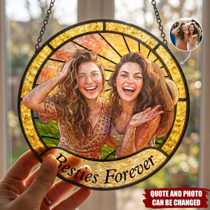 Friendship Gifts Photo Stained Glass - Personalized Window Hanging Suncatcher