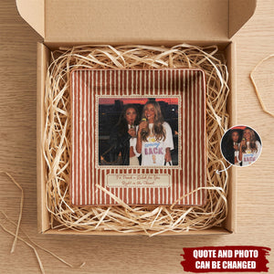 Best Friend Photo Trinket Tray - Birthday Gifts For Bestie, Sister - Vintage Stripe - Personalized Jewelry Dish