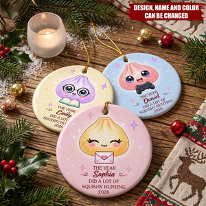 Custom Ceramic Ornament - Personalized Christmas Birthday Gifts For Kids - Little Dumpling Big Joy