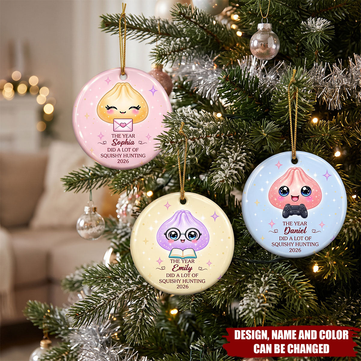 Custom Ceramic Ornament - Personalized Christmas Birthday Gifts For Kids - Little Dumpling Big Joy