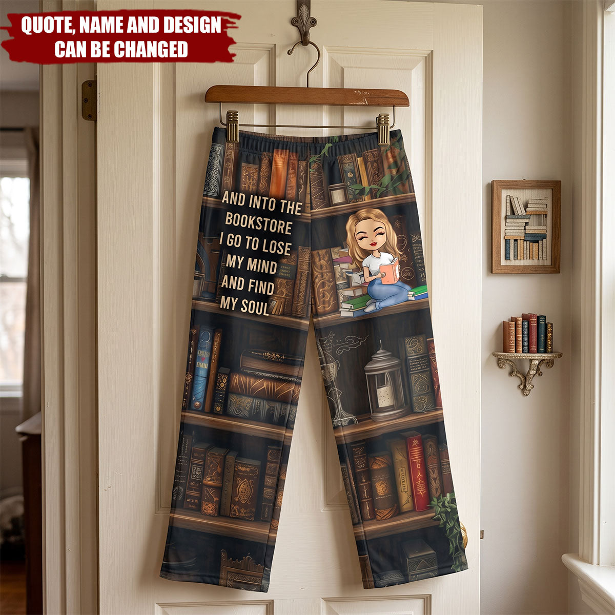 Just A Girl Who Loves Books - Personalized  Lounge Pants With Pockets, Custom Pajama Pants, Gift For Her