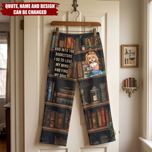Just A Girl Who Loves Books - Personalized  Lounge Pants With Pockets, Custom Pajama Pants, Gift For Her