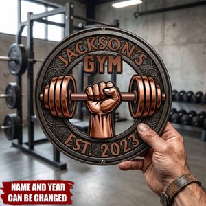 Custom Name, Year , Weightlifting Wall Art, Workout Room Decor Gift For Gym Lovers - Personalized Metal Sign