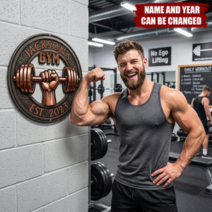 Custom Name, Year , Weightlifting Wall Art, Workout Room Decor Gift For Gym Lovers - Personalized Metal Sign
