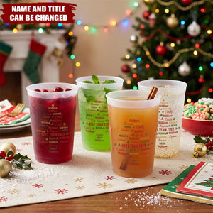 Custom Name For Christmas Office Year End Party, White Elephant Party - Personalized Cups