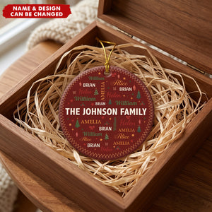 Family Name Word Christmas Theme - Personalized Ornament