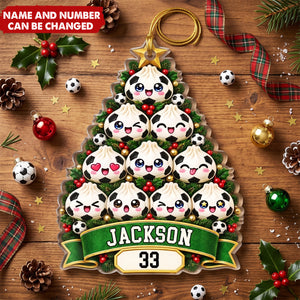 Custom Dumpling Squishy Acrylic Ornament - Personalized Christmas Birthday Gifts For Kids, Sport Fans, Sport Lovers - All Star Christmas