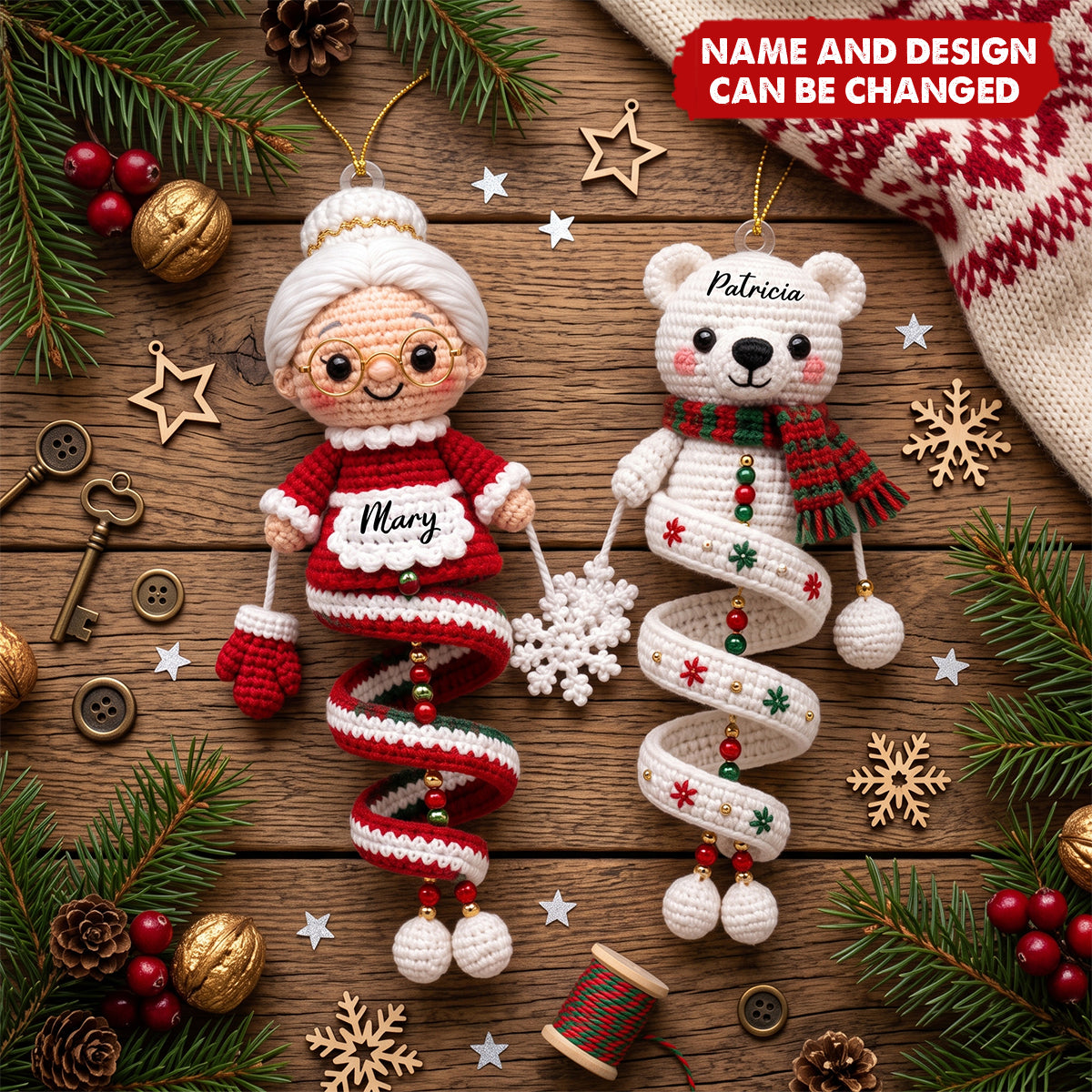 Custom cute Snowman, Santa Acrylic Ornament - Personalized Christmas Birthday Gifts For Son, Daughter, Grandkids - Personalized Ornament