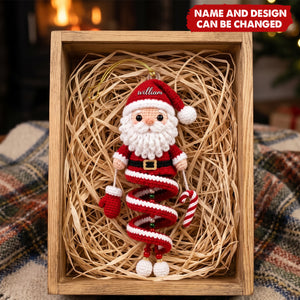 Custom cute Snowman, Santa Acrylic Ornament - Personalized Christmas Birthday Gifts For Son, Daughter, Grandkids - Personalized Ornament