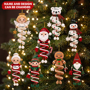 Custom cute Snowman, Santa Acrylic Ornament - Personalized Christmas Birthday Gifts For Son, Daughter, Grandkids - Personalized Ornament