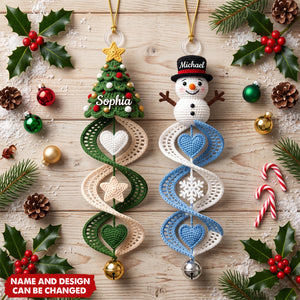 Custom Snowman, Santa Acrylic Ornament - Personalized Christmas Birthday Gifts For Son, Daughter, Grandkids - Personalized Ornament