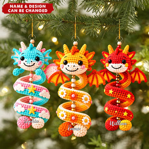 Custom cute Dragon Nursery Acrylic Ornament - Personalized Christmas Birthday Gifts For Son, Daughter, Grandkids - Personalized Ornament