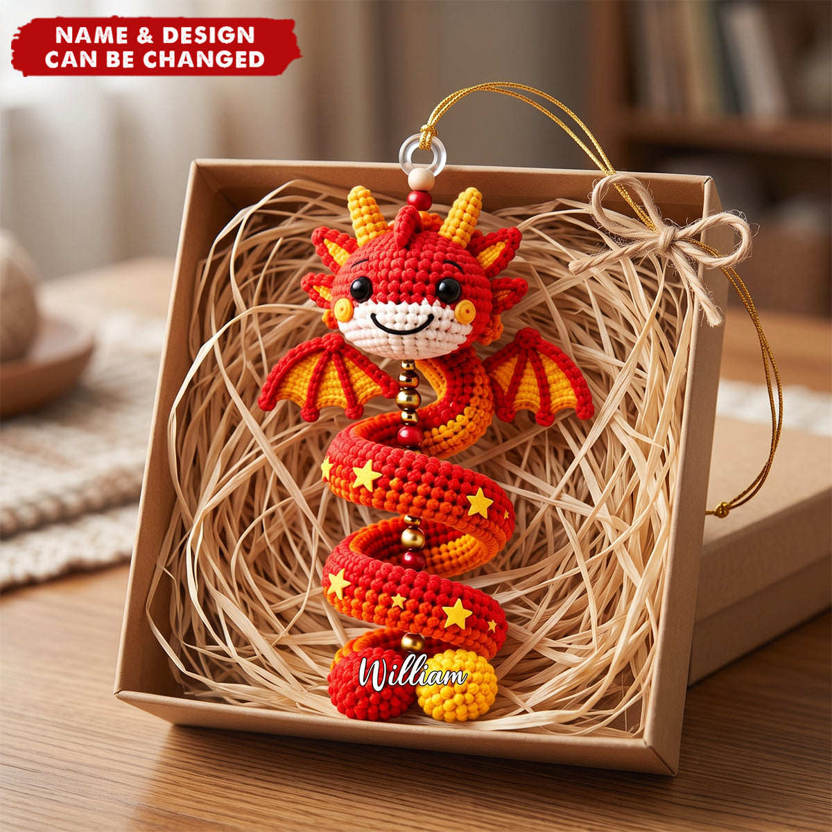 Custom cute Dragon Nursery Acrylic Ornament - Personalized Christmas Birthday Gifts For Son, Daughter, Grandkids - Personalized Ornament