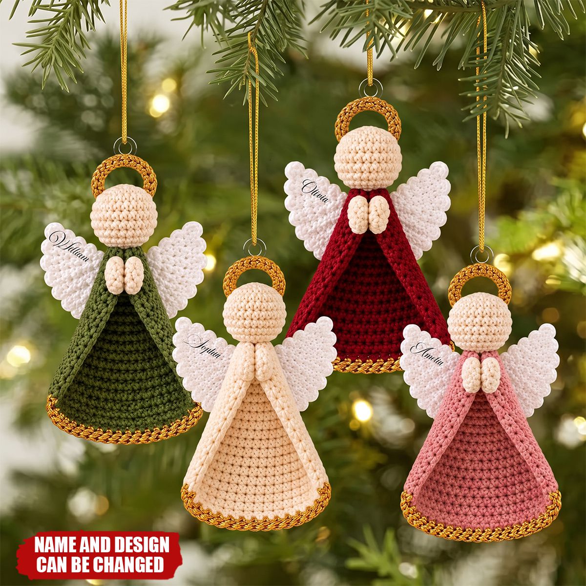 Custom Heavenly Halo Angel Acrylic Ornament - Personalized Christmas Birthday Gifts For Son, Daughter, Grandkids - Personalized Ornament