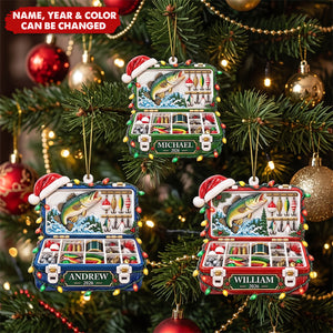Christmas Gift For Fisherman - Personalized Fishing Tackle Box Ornament